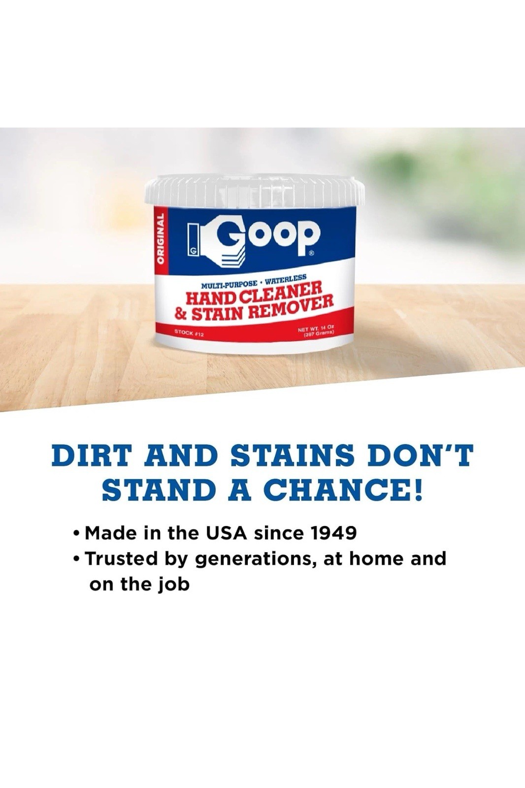 GOOP 14 Oz Biodegradable Hand Cleaner – Non-Toxic, Lanolin, Spot-Out