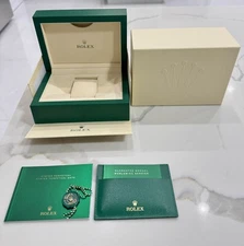 Authentic NEW STYLE ROLEX Watch Box For Oyster Perpetual OP Booklets FULL SET