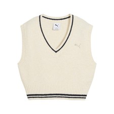 PUMA Premium Essentials VNeck Vest Womens White Casual Athletic Outerwear 632174