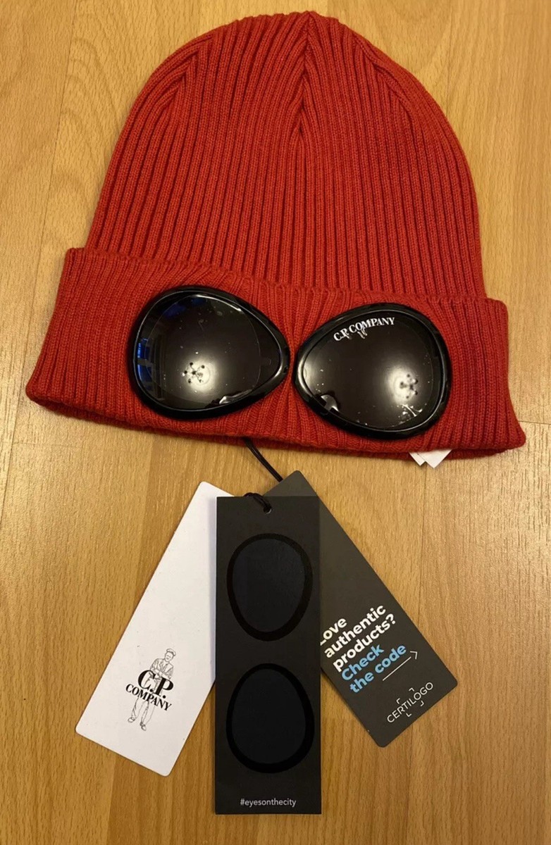 New Company Red Goggle Lens Beanie Winter Hat Wool Balaclava