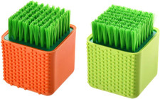 2 Pack Silicone Laundry Brush Scrub Multi-Use Household Cloth Washing Brush Dual