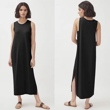 Cuyana Black Drape Back Dress Maxi Length NEW Size Large