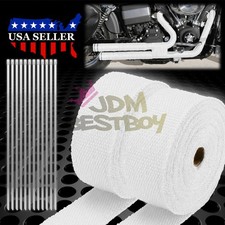 2 Roll X 2 50ft White Exhaust Thermal Wrap Manifold Header Isolation Heat Tape