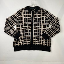 TED BAKER Jovien Check Print Button-through Knit Polo Men's Size M