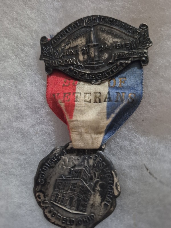 G.A.R. Encampment 1915 Son of Veteran Badge Mansfield Ohio