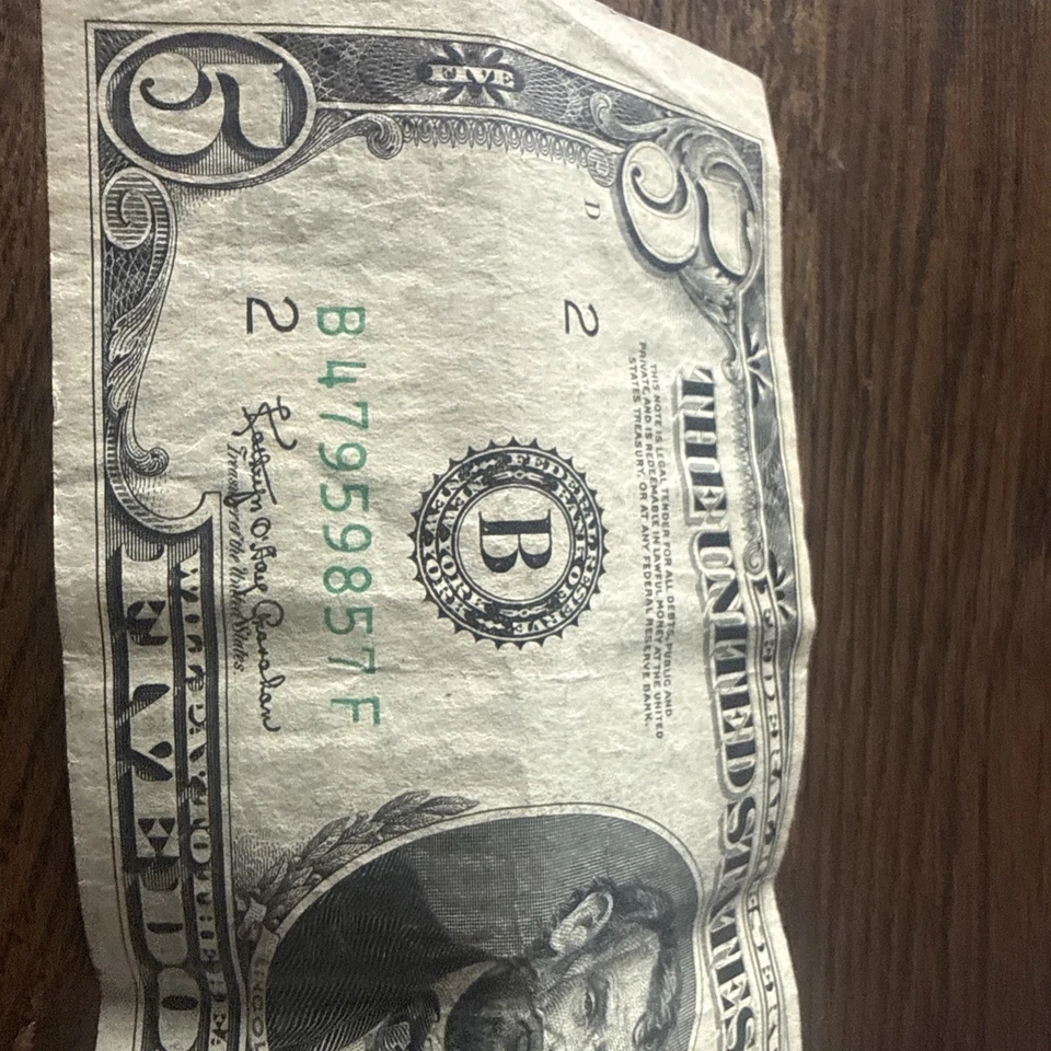 1950 Federal Reserve Note $5 Serial B 47959857 F - Image 2 of 4