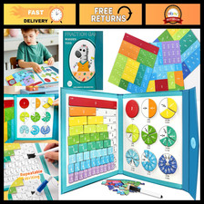 Magnetic Fraction Educational Puzzle Tiles  Circles - Math Manipulatives for Ki