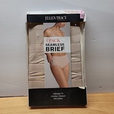 Ellen Tracy Ladies 4 Pack Seamless Briefs Size S Sunbeige