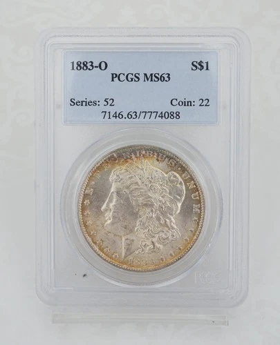 1883-O Morgan $1 Dollar Silver Dollar Coin PCGS MS63 New Orleans Toned CN1036