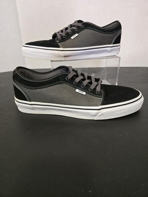 NEW Men's Genuine Leather VANS Black and Gray Shoes Size 11