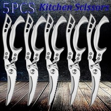 5PCS Stainless Steel Ultra Sharp Kitchen Scissors for Bone Poultry Fish Fruit