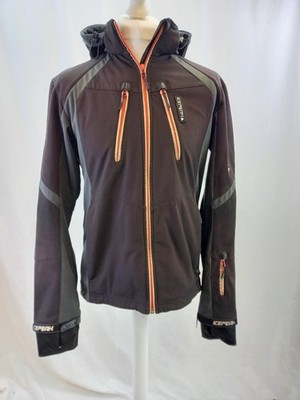 Ice Peak Ski Jacket Black Grey Full Zip Pockets Size M Defect