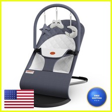 Mommyhug Portable Baby Bouncer Seat for Infants 0-18 Months - Grey