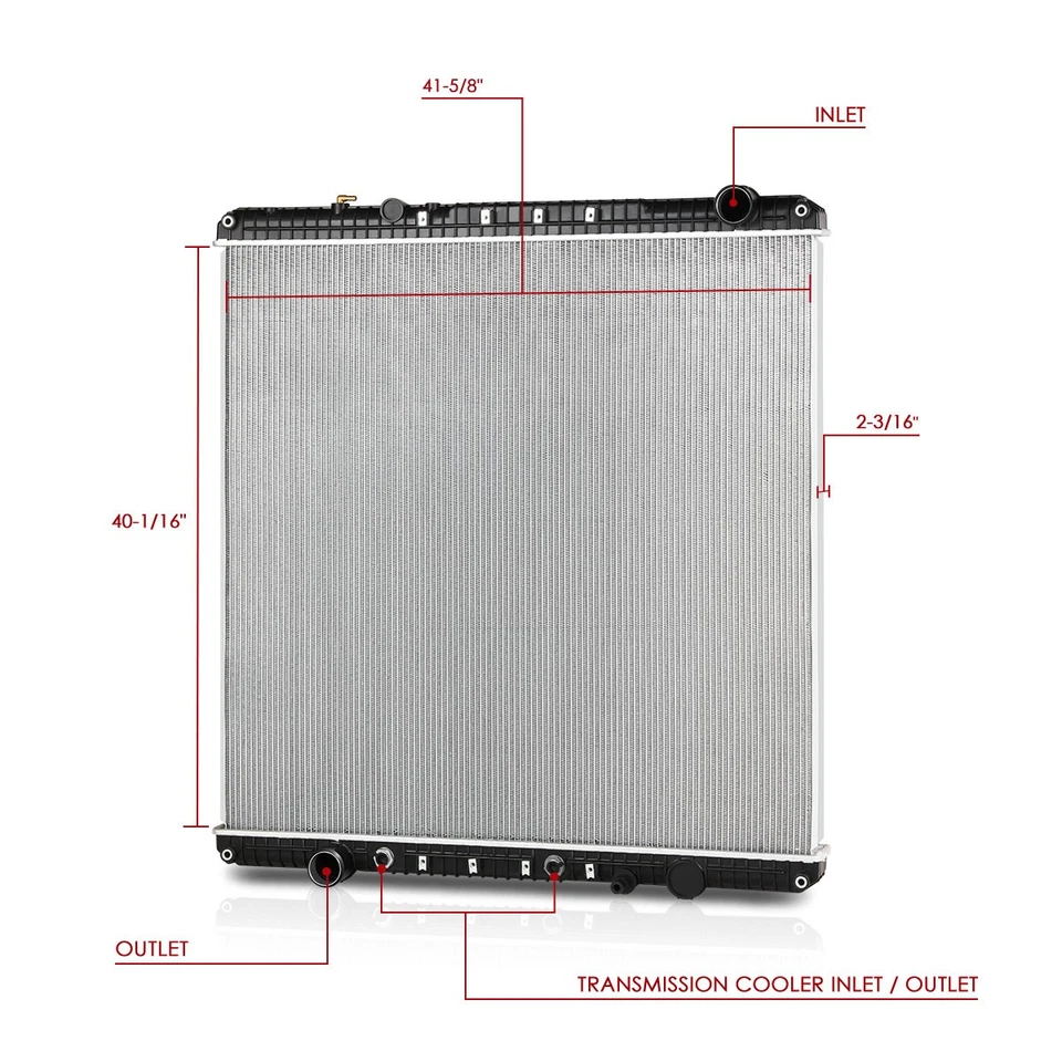 Radiador de aluminio de 2 filas estilo OE para 11-12 Western Star 4900EX/4900FA/4900SA Foto 3 de 4