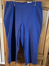 NEW W/Tags JM Collection Women  s Capri Medium In Jazzy Blue W/Embellished Leg