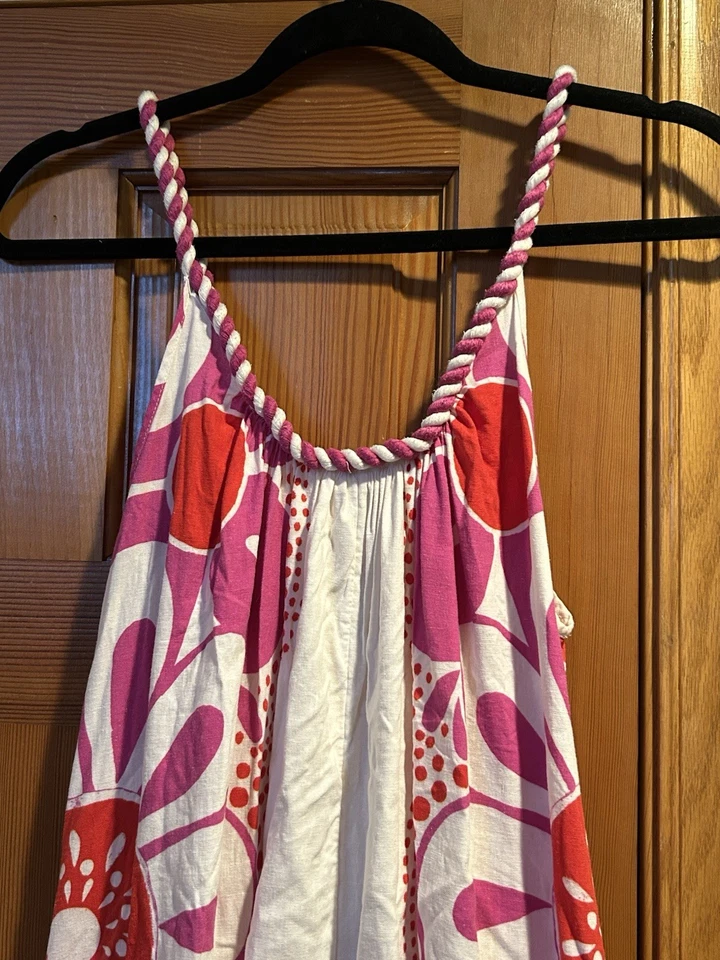 Farm Rio Maia Linen Jumpsuit Floral Pink Combo Size Medium - Image 3 of 4