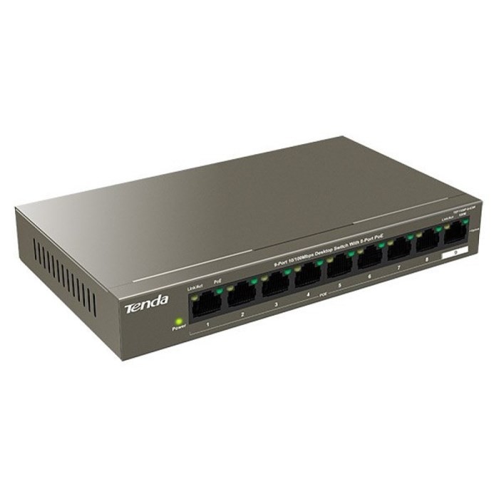 Switch di Rete 9 Porte 10/100 - 8 Porte PoE Tenda TEF1109P-8-63W