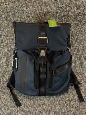 Tumi Alpha Bravo Logistics Flap Lid Backpack Bag 142481-1596 Navy