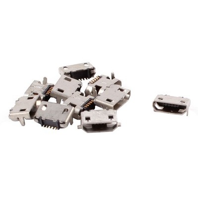 10 Pcs Micro Female USB Type B Jack, 5 Pin Charging Port Socket Repair Parts