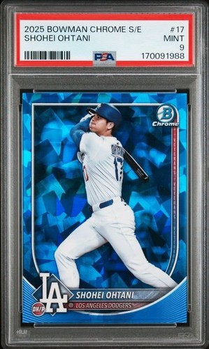 2025 BOWMAN CHROME SHOHEI OHTANI BLUE SAPPHIRE EDITION #17 DODGERS PSA 9