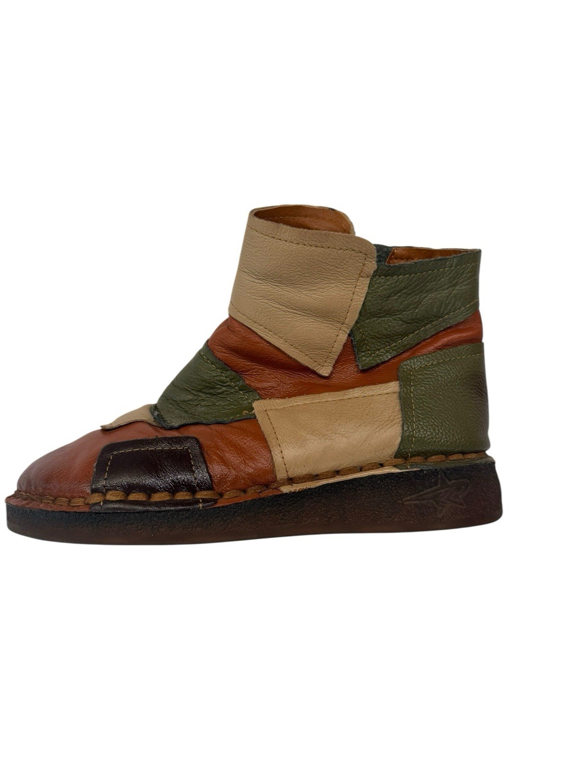 Retro Genuine Leather 8 Patchwork Ankle Boots for… - image 3