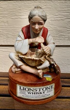 Lionstone Whiskey Porcelain Decanter, Oriental Basket Weaver, 1974 Ltd Edition