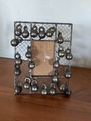 Vintage Handmade metallic with locks  And Bolts photo frame 6x4  Picture 2x3 
