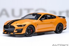 2023 FORD MUSTANG SHELBY GT500 CYBER ORANGE BLACK STRIPES 1:18 by AUTOart 73099