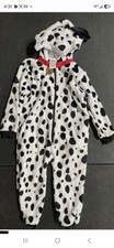 Dalmatian Unisex Child Sm One Piece Costume Cosplay Halloween Plush Black Whit