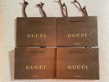 NEW Gucci Brown Firenze 1921 Paper Shopping Gift Bags, Set of 4, 9" x 7" x 4"