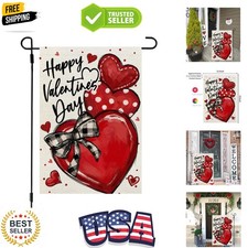 Valentines Day Hearts Garden Flag 12x18 Inch Double Sided for Outside Small B...