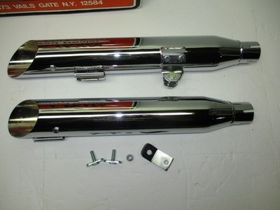CYCLE SHACK SLIP ON SLASH CUT MUFFLERS HARLEY DAVIDSON SOFTAIL FLSTD FXSTD 00-06