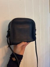 Rare Vintage Coach 9919 Black Leather Crossbody Bag USA Made Minimalist Purse