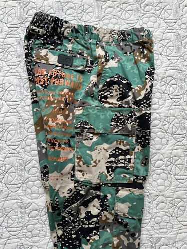 Diesel Mens Orange Patched Zipper Camo Cargo Pants No Tag Size 30 x 28 - 第 7/21 張圖片