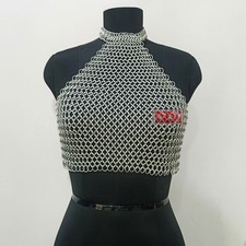 Medieval Chainmail Top 10mm Butted Ring Women's Bra Fantasy Festival Outfit