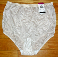 NOS Vanity Fair Vintage FAWN 13-001 Floral Lace 100 Nylon Panties Size 7 NWT