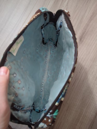 Vera Bradley Geldbörse Etui Portemonnaie JAVA BLAU braun türkis Kleingeld - Bild 3 von 4
