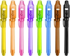 8PCS/36PCS Spy Pens Invisible Ink Pen with UV Light Magic Marker for Secret Mess