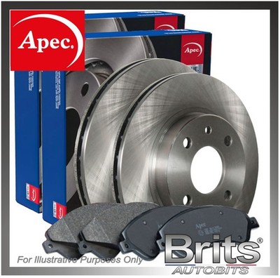 Genuine Apec Blue Front Brake Discs & Pads Kit for RENAULT CAPTUR 0.9 (2013-On)