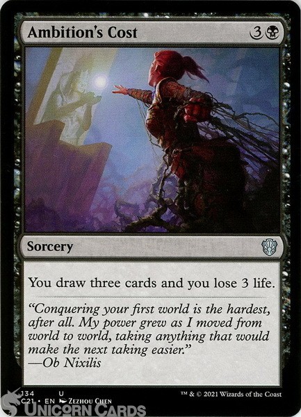 Ambition's Cost Uncommon Mint MTG Card :: :: Strixhaven Commander Decks 2021 ::