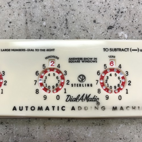 Vtg Sterling Add-it Automatic Adding Machine Dial-A-Matic Add Subtract with Box - Picture 4 of 19