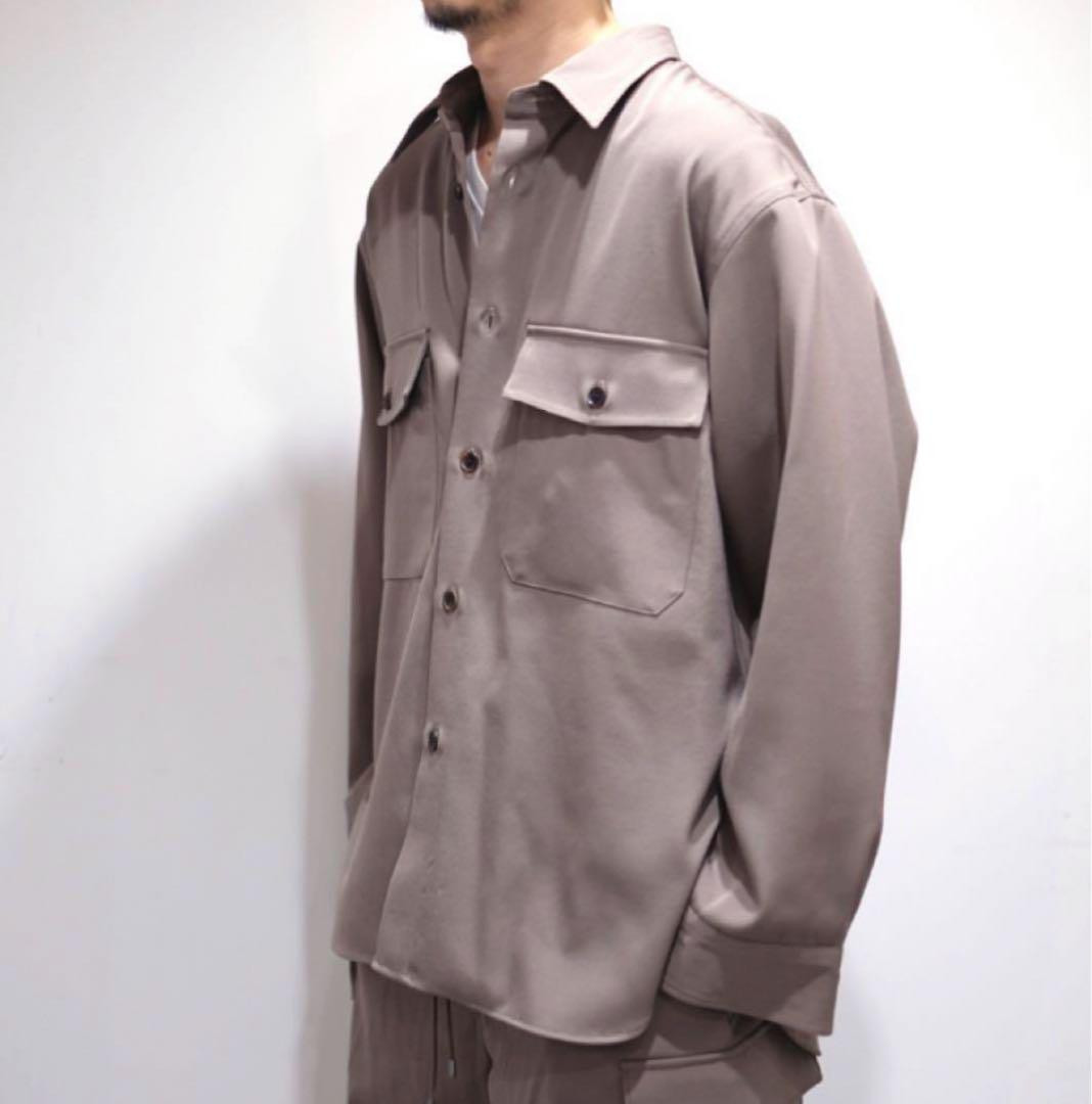 AURALEE Wool Max Gabardine Shirts 3 Gray Beige Oversized AURALEE Wool Max Gabardine Shirts 3 Gray Beige Oversized