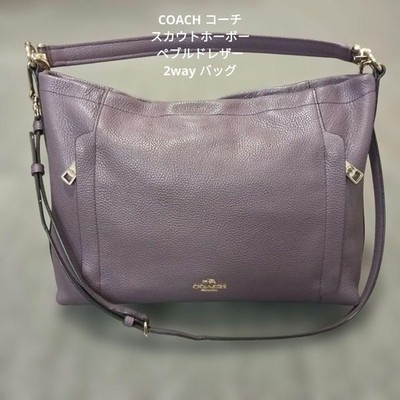 Coach Scout 2Way Leather Bag Purple Pebble Leather Used