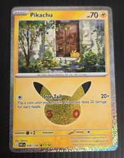 Pokemon Card Pikachu 039/128 30th Celebration Anniversary Reverse Holo Rare NM