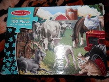 barnyard farm cow horse goat jogsaw puzzle 100 pieces kid children
