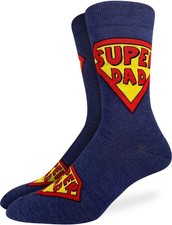 Men's Super Dad  Father's Day Socks Adult Shoe Size 7-12