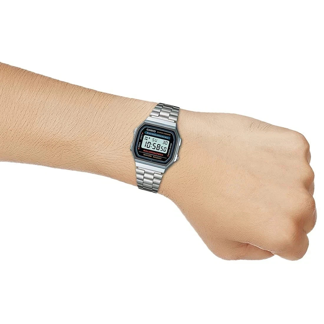 Casio Men’s A168W-1 Digital Watch Retro Classic Stainless Steel Illuminator | UK - Image 4