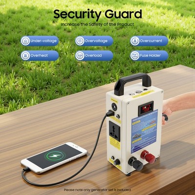 150W Portable Manual Hand Crank Dynamo Generator Emergency Survival Power Energy