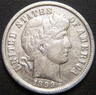 1899 Barber Dime - Full Rims and All Major Details Are Distinctly Outlined