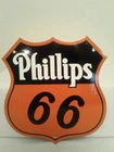 Vintage Phillips 66 "Porcelain Gasoline Pump Sign"